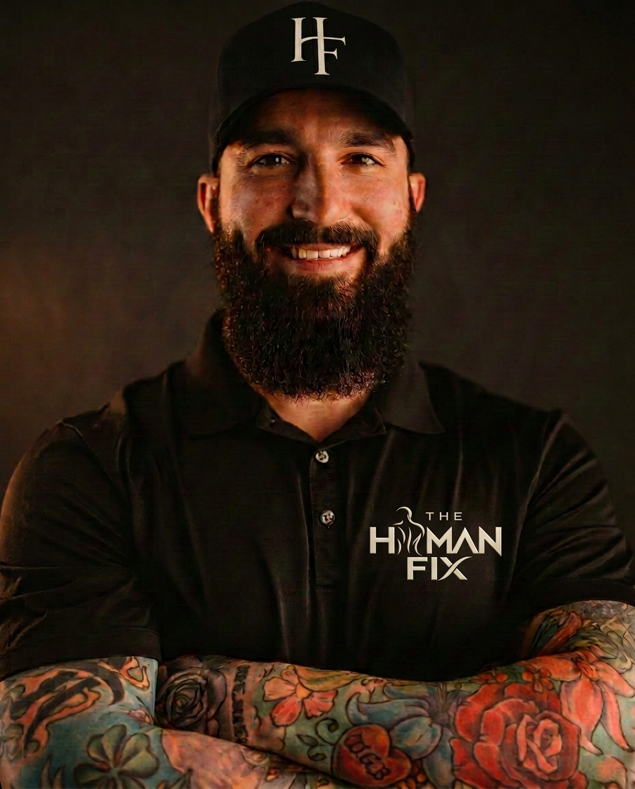 Portrait of Jordan Bell in his Austin massage studio